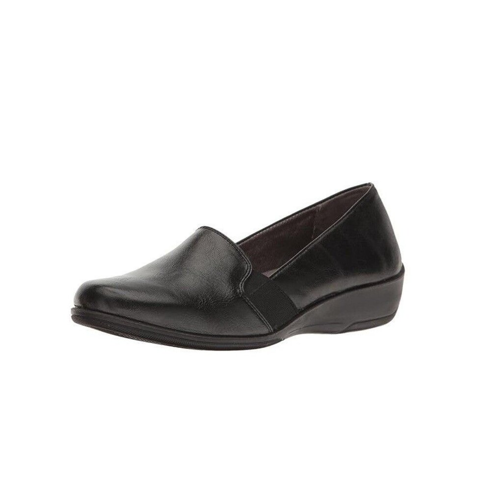 Life Stride Womens 9 M Black Athena Isabelle Faux Leather Ballet Flats NIB OF8